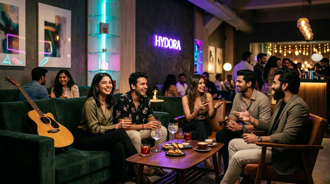 Creative minds gathered at an evening Konnket circle in Hyderabad